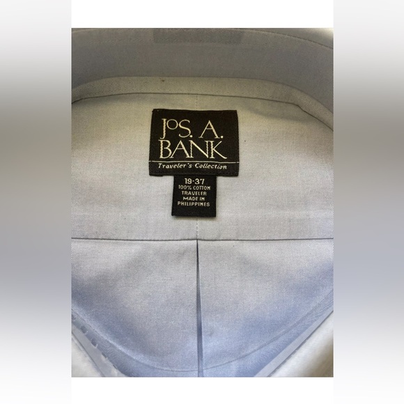 Jos A Banks Mens Dress Blue Traveler Pinpoint NWT XXL 19-37 - Picture 2 of 3